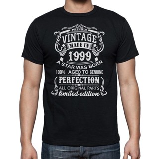 men t shirt Made Vintage In 1999 T-Shirts Fashion T Shirts Short Sleeve 23 Years Old Birthday Gift Tshirt Cotton Te_03