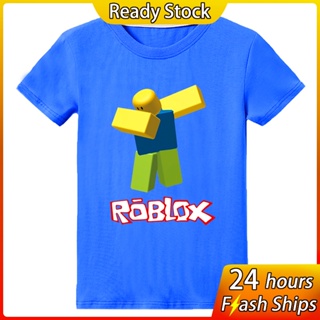 New Roblox Cartoon Kids T-Shirts Boys 100%cotton T Shirts Girls Short Sleeved Game Baby T Shirt Children Clothing_03