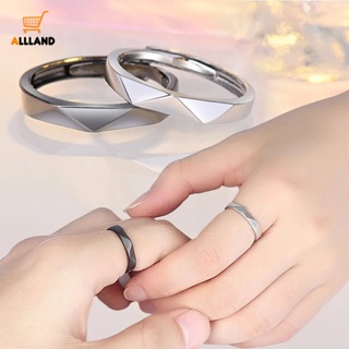 แหวนคู่รัก แบบเปิด ปรับขนาดได้ ปริซึมได้ แวววาว / แหวนคู่รัก ทางไกล / เครื่องประดับ สําหรับผู้ชาย ผู้หญิง
