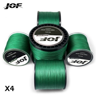 สายเบ็ดตกปลา PE JOF BRAID 4 300 ม. 500 ม. 1000 ม. สีเขียว 4 สาย 8-80 ปอนด์ ผลิตในประเทศจีน