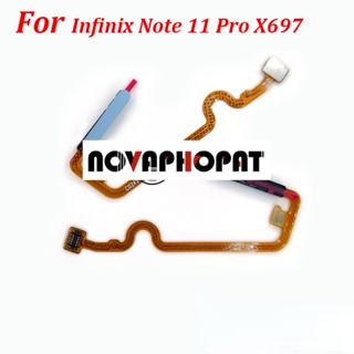 Novaphopat อะไหล่ปุ่มโฮม เซนเซอร์ลายนิ้วมือ แบบเปลี่ยน สําหรับ Infinix Note 11 Pro X697 Touch ID