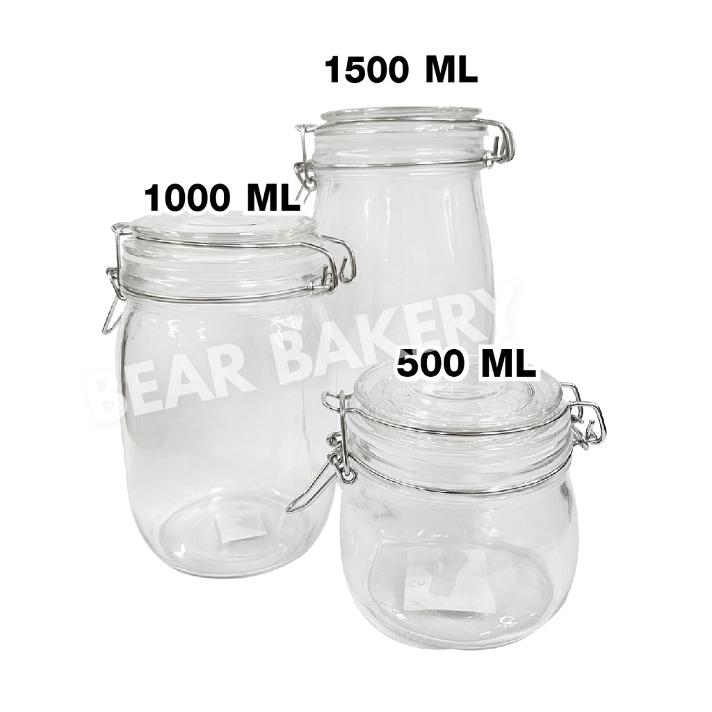 โหลแก้ว-สูญญากาศขนาดใหญ่-bearbakery-โหลแก้วมีฝาปิด-fofo-ของแท้-500ml-1000m