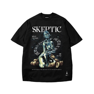 (Official Store)  SKEPTIC: DEATH UPON US Oversized Black Shirt SKEPTIC CO_01