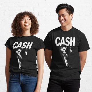 เสื้อเชิ้ตแขนสั้น เสื้อยืดแขนสั้น เสื้อไม่ต้องรีด เสื้อยืดผ้าฝ้าย tshirt Johnny Cash Classic T-Shirt 821476388029161522