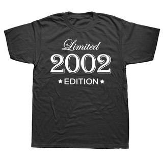 Cotton T-Shirt Funny 20 Year Old Gifts Vintage 2002 Limited Edition Birthday T Shirts Graphic Streetwear Short Slee_03