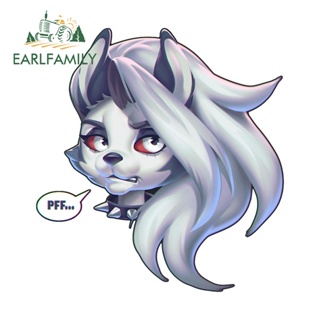 Earlfamily สติกเกอร์ ลายการ์ตูน Loona Helluva Boss Furry สําหรับติดตกแต่งกระจกรถยนต์ แล็ปท็อป รถจักรยานยนต์ 13 ซม. x 12.2 ซม.