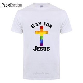 เสื้อยืดผ้าฝ้ายพิมพ์ลายขายดี เสื้อยืด พิมพ์ลาย Gay For Jesus สไตล์เรโทร สําหรับผู้ชาย_04