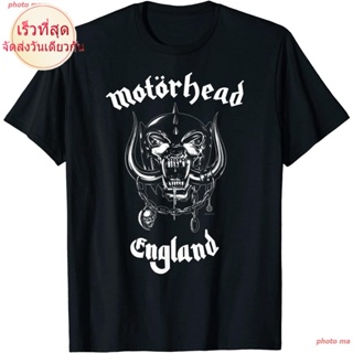 ราคาต่ำสุด!!ผู้ชายและผู้หญิง ผู้ชาย วงดนตรี โมเดลระเบิด สบายๆ ภาษาญี่ปุ่น Motörhead - Warpig England T-Shirt เสื้อคู่ เส