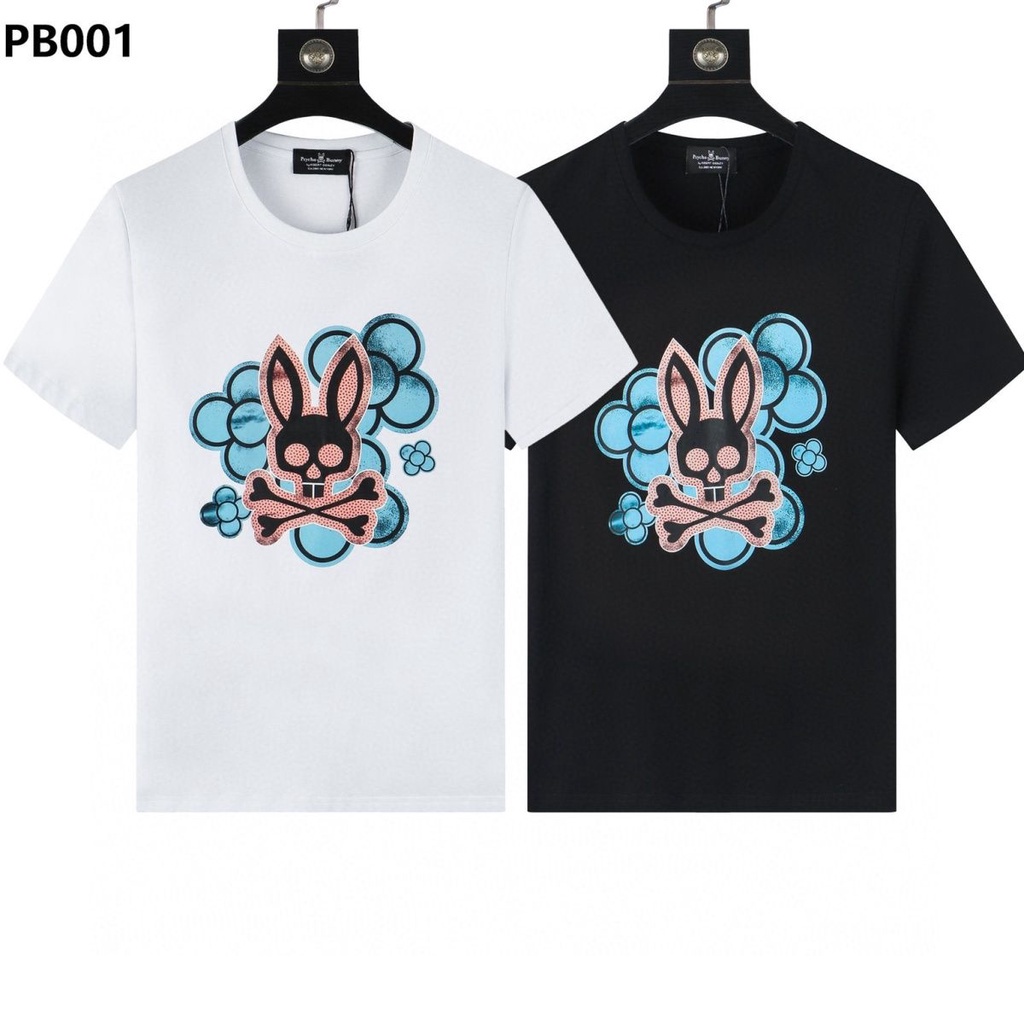 psycho-bunny-love-skull-bunny-เสื้อยืดคอกลม-แขนสั้น-สําหรับผู้ชายและผู้หญิง