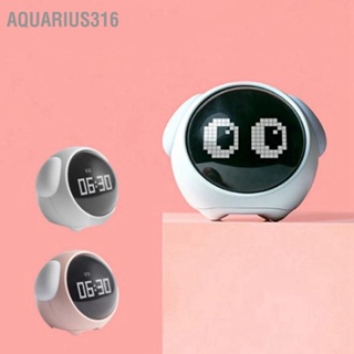 Aquarius316 Expression Clock รูปร่างสุนัขน่ารักมัลติฟังก์ชั่น LED นาฬิกาปลุกดิจิตอลเสียงเปิดใช้งานไฟกลางคืน