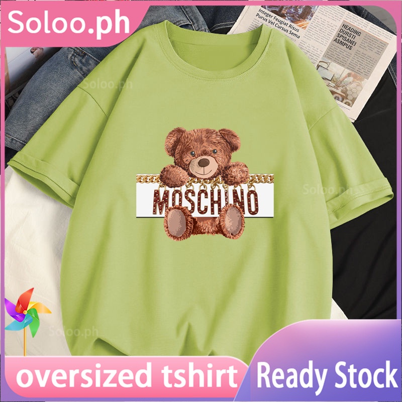 ready-stock-women-men-oversized-tshirt-moschino-teddy-bear-chain-noble-loose-comfortable-sportswear-classy-plus-siz-02