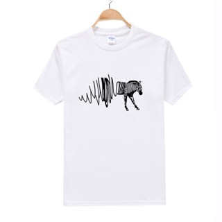 men tshirt  Zebra Print Creative T-shirt Cotton O-Neck Short Sleeve Horse Animal Funny_01