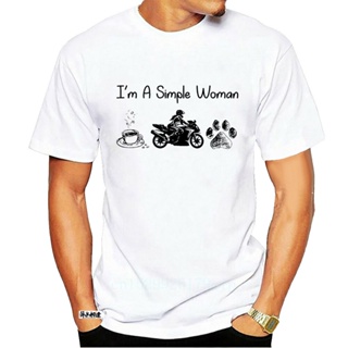 เสื้อยืด พิมพ์ลาย Im A Simple Who Loves Coffee Bike Riding Dogs S-3 0980D สําหรับผู้ชาย 819919