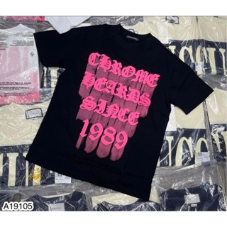 Premium Cotton T-Shirt With Chrome Hearts 1989 Letter Printed On Men And Women, Black And White 2022 Zun Store_03