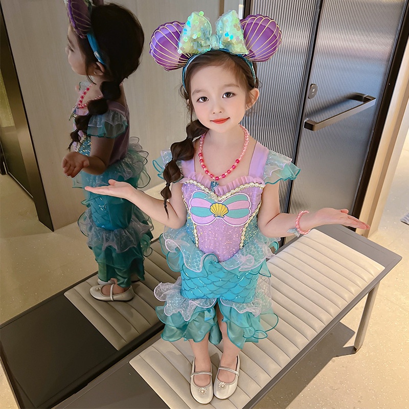 ชุดเดรสยาว-ปักเลื่อม-หลากสี-สไตล์เจ้าหญิงนางเงือก-แฟชั่นฤดูใบไม้ผลิ-และฤดูร้อน-สําหรับเด็กผู้หญิง-2023