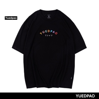 เกรดพรีเมี่ยม Yuedpao เสื้อยืด OVERSIZE รับประกันไม่ย้วย 2 ปี เสื้อยืดสีพื้น OVERSIZE_Colorful สีดำผ้าฝ้ายแท้