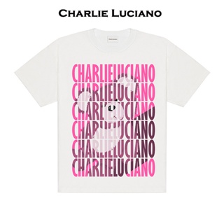 เสื้อยืดลาย Charlie Luciano Trend Summer New Teddy Bear Print Men S Loose Short-Sleeved Top_01