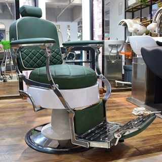 barber chair เก้าอี้ร้านเสริมสวย บาร์เบอร์ ตัดผม ซาลอน ร้านทำผม ฐานสแตนเลส เบาะหนังเทียม PU