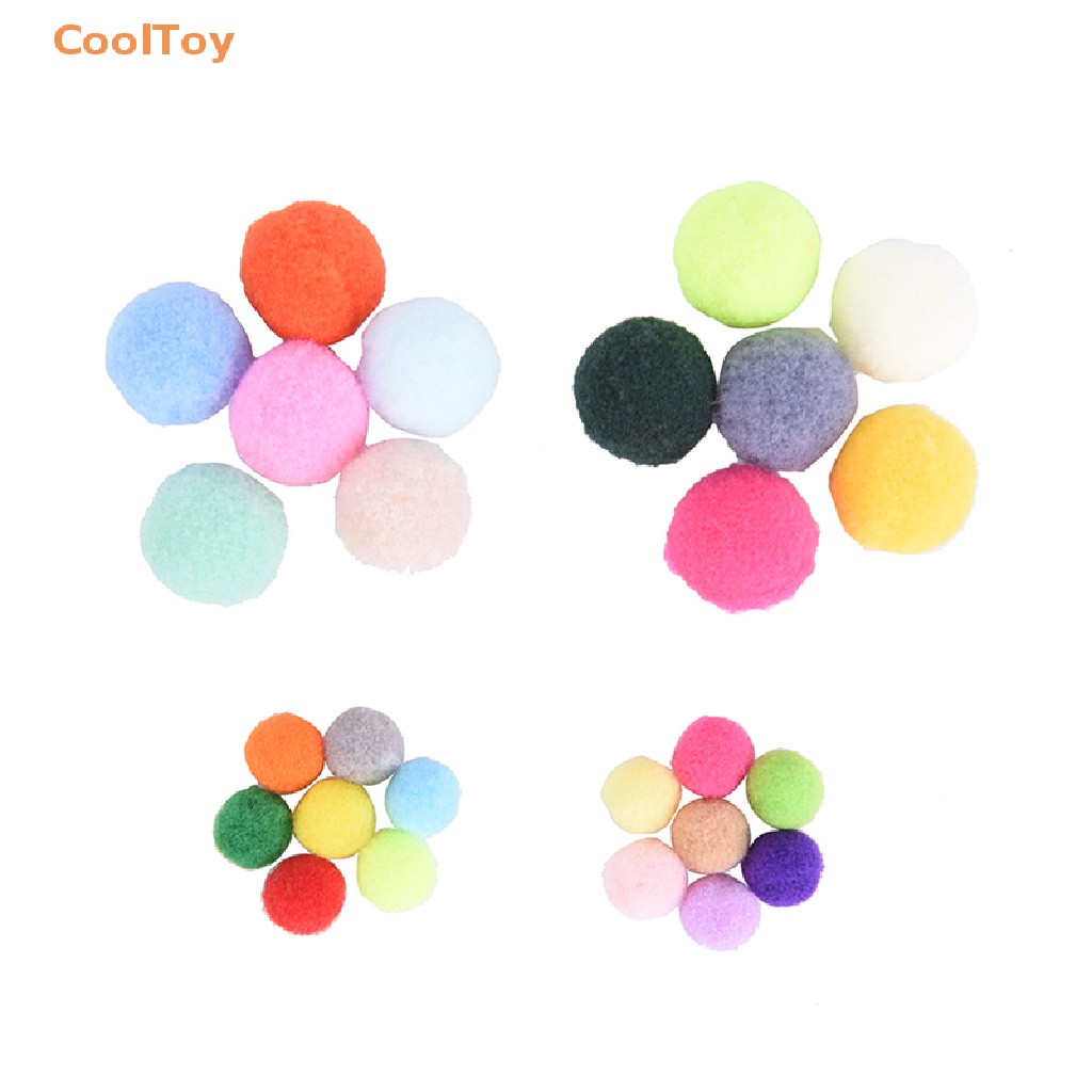 cooltoy-ลูกบอลปอมปอม-ผ้าสักหลาด-หลากสี-ขนาดเล็ก-10-มม-20-มม-diy-100-ชิ้น