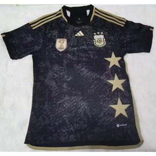 [Fans] 2324 ใหม่ Argentina เสื้อยืดลําลอง แขนสั้น สีดํา พรีเมี่ยม