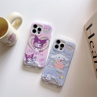 เคสโทรศัพท์มือถือ กันกระแทก ลายการ์ตูน Kuromi Cinnamoroll สําหรับ IPhone 11 12 13 14 Pro Max 14 Pro Max