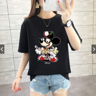 Hot summer fashion Disney series handsome Mickey Mouse fashion print boys and girls short sleeves_03