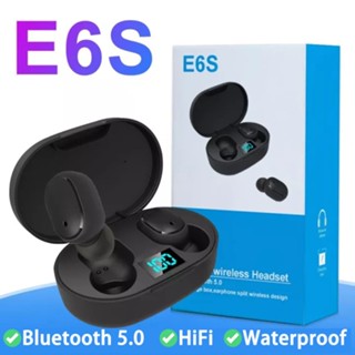 E6s TWS ชุดหูฟังสเตอริโอไร้สาย บลูทูธ พร้อมกล่อง 9D ตัดเสียงรบกวน