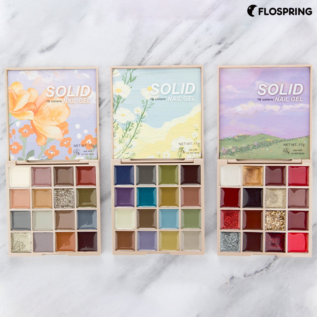 flospring-พาเลตต์สีทาเล็บเจล-17-กรัม-16-สี-น้ําหนักเบา-ลอกออกได้-ปลอดภัย-สําหรับเด็กผู้หญิง