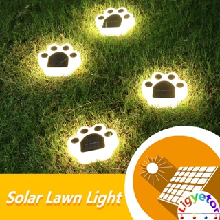 โคมไฟ LED พลังงานแสงอาทิตย์ กันน้ํา ลายอุ้งเท้าหมี สําหรับตกแต่งสวน สนามหญ้า กลางแจ้ง