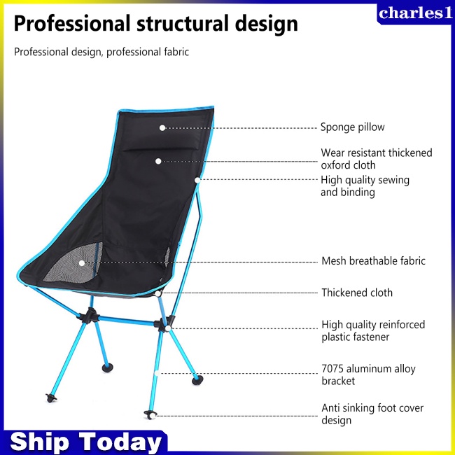 charles-เก้าอี้ตกปลา-อลูมิเนียมอัลลอย-แบบพกพา-พับได้-น้ําหนักเบา-สําหรับตั้งแคมป์-เดินป่า-ตกปลา