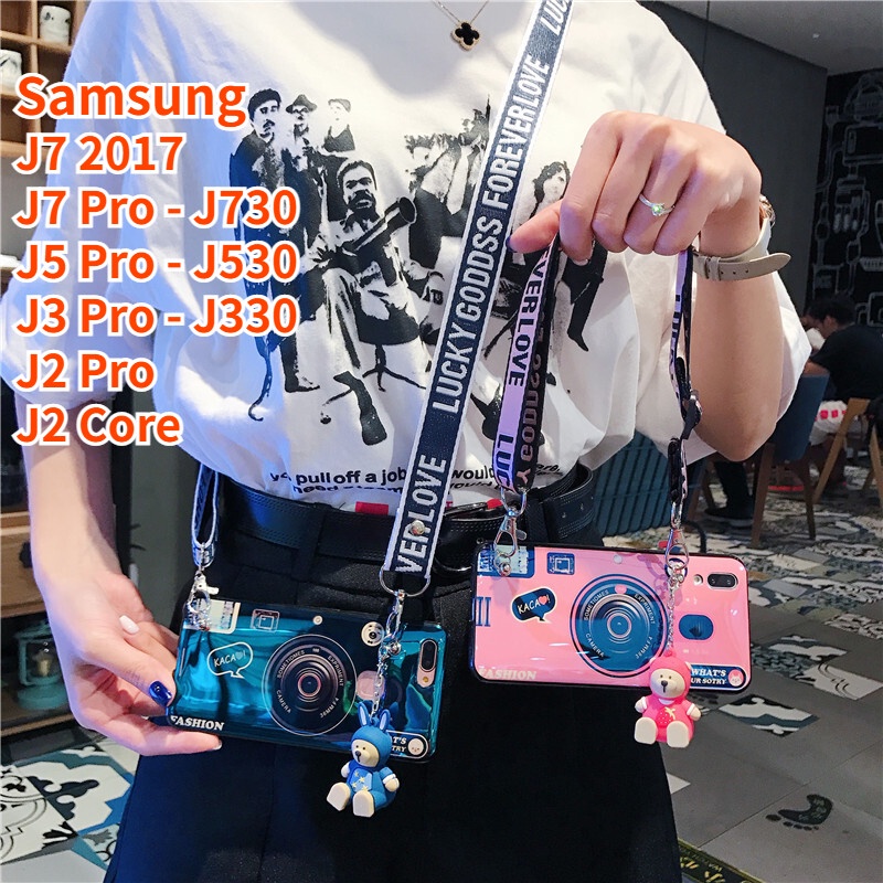 เคสโทรศัพท์มือถือ-ซิลิโคน-พร้อมสายคล้อง-และตุ๊กตาน่ารัก-สําหรับ-samsung-galaxy-j7-pro-j7-2017-j3-pro-j5-pro-j2-core-j2-pro