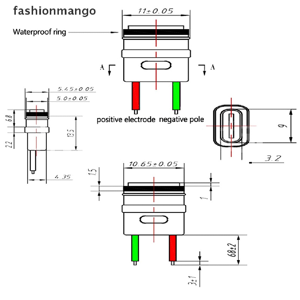 fashionmango-ใหม่-ซ็อกเก็ตเชื่อมต่อสายชาร์จ-usb-type-c-ตัวเมีย-2p-กันน้ํา-ชาร์จเร็ว-type-c-2-ชิ้น