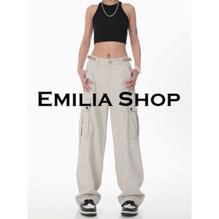 EMILIA SHOP  กางเกงขายาว กางเกงเอวสูงเสื้อผ้าแฟชั่นผู้หญิงTN220177 0223
