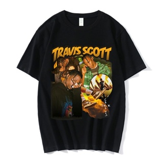 เสื้อผ้าผชเสื้อยืด Travis Scott สไตล์ฮิปฮอป สําหรับผู้ชาย#39; s เสื้อยืดแขนสั้นลําลอง โอเวอร์ไซซ์ ลาย Astroworld Tour Ca