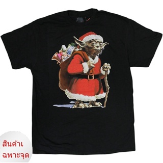 เสื้อ ยืด ผ้า มัด ย้อม Mens Disney Star Wars Yoda Santa Yoda Christmas Edition T-Shirt men เสื้อ ยืด ผู้ชาย_03