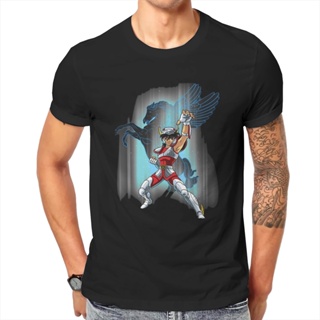 เสื้อยืดคอกลม ผ้าฝ้าย พิมพ์ลาย Saint Seiya Knights Of The Zodiac สําหรับผู้ชาย XS-4XL 5XL 6XL