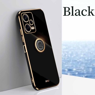 เคสโทรศัพท์มือถือซิลิโคน TPU แบบนิ่ม ชุบไฟฟ้า ขอบตรง ป้องกันกล้อง 6D ขอบสีทอง สําหรับ redmi Note 12 Pro Max note12