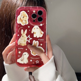 เคสใส แบบนิ่ม ลายการ์ตูนกระต่าย สําหรับ Iphone 14 11 12 13 PRO MAX AT0012