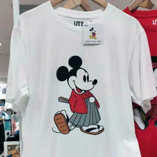 Uniqlo Disney Cute Mickey Mouse Co-Branded Loose Simple Mens Clothing/Womens Couple Wear Printed Short @-_03
