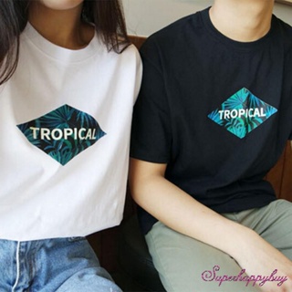 Couple Bestie Clothes Short sleeve Black White Basic Tshirt_03