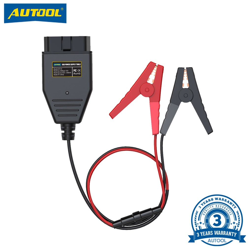 ภาพหน้าปกสินค้าAUTOOL BT-30 รถ OBD2 ECU Memory Saver เครื่องมือเปลี่ยนแบตเตอรี่สายไฟฉุกเฉิน ยานยนต์ OBD 2 II สายเชื่อมต่อแหล่งจ่ายไฟฉุกเฉินอัตโนมัติ จากร้าน autool.th บน Shopee