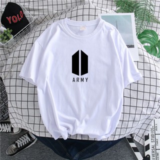  ใหม่เอี่ยมเสื้อยืดลําลอง แขนสั้น พิมพ์ลาย BTS ARMY ทรงหลวม โอเวอร์ไซซ์ สไตล์วินเทจ คุณภาพสูง สําหรับผู้ชาย ผู้หญิง