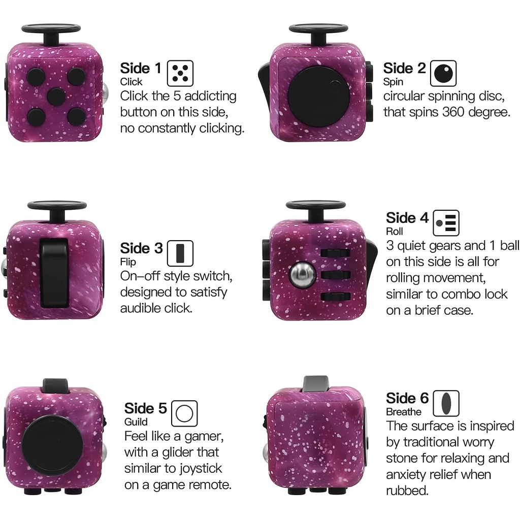 ของเล่น-fidget-cube-6-ด้านช่วยบรรเทาความเครียดแก้สมาธิสั้นออทิสติกสําหรับผู้ใหญ่