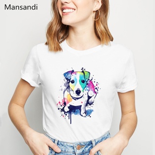 watercolor Jack russell terrier animal printed t shirt women clothes 2019 harajuku shirt Dog Lovers funny tshirt fe_03