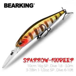 Bearking MINNOW เหยื่อตกปลาประดิษฐ์ ลิ้นยาว 10 ซม. 16 กรัม