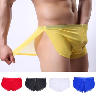 กางเกงชั้นใน กางเกงบ็อกเซอร์ ระบายอากาศ เซ็กซี่ สําหรับผู้ชาย ไซซ์ L-XL