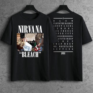 Metal Rock Band Shirt Custom Print Streetwear Nirvana Bleach In Colour 02 White Tshirt Design_03