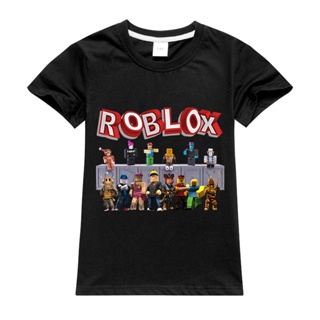 ❦ ✴✷หุ้นพร้อม Roblox Boy ผ้าฝ้าย 100% เสื้อยืดสาวฤดูร้อนเด็กการ์ตูนยอดนิยม 4-15Y Cxo_04
