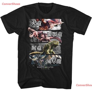 เสื้อยืดลำลอง Monster Hunter 4 Monsters Black Adult T-Shirt Tee Popular T-shirts_03