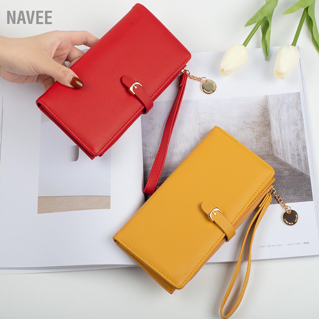 navee-กระเป๋าสตางค์ผู้หญิง-สไตล์เกาหลี-ความจุขนาดใหญ่-กระเป๋าสตางค์ใบยาว-มีซิป-สำหรับโทรศัพท์มือถือ